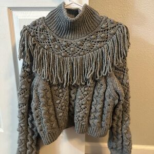 Zara Charcoal Knit Turtleneck Sweater
